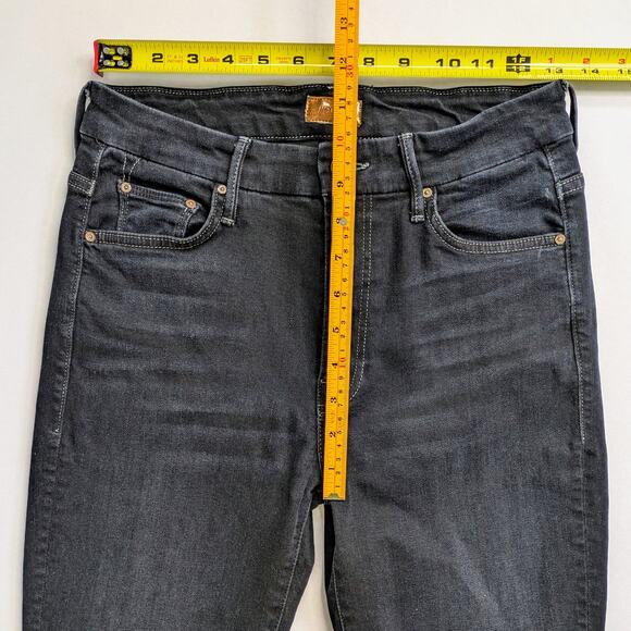 Mother Jeans Looker Womens 28 Charcoal Black Skinny High Waist Coffee Tea or Me - Picture 9 of 12